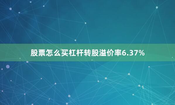 股票怎么买杠杆转股溢价率6.37%